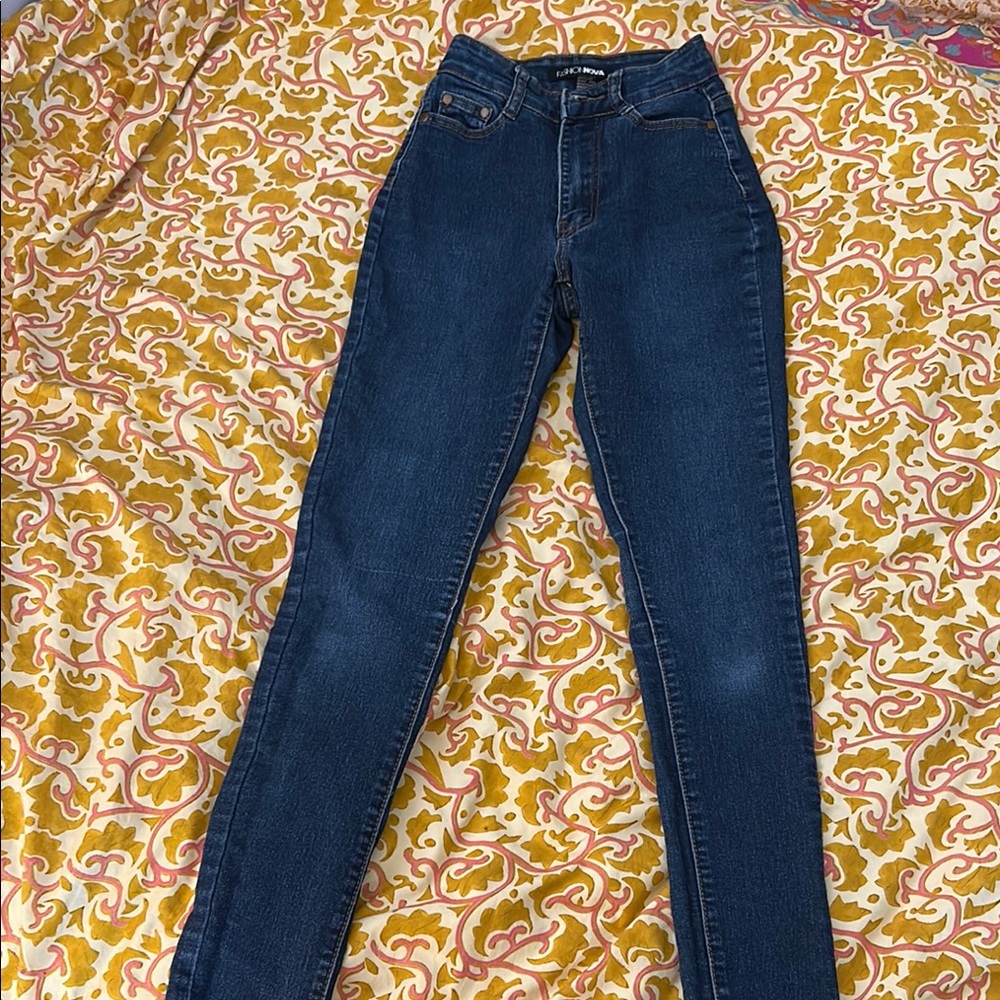 Fashion Nova High Rise Dark Blue Jeans